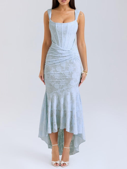 Romantic Floral Sculpted Maxi Dress