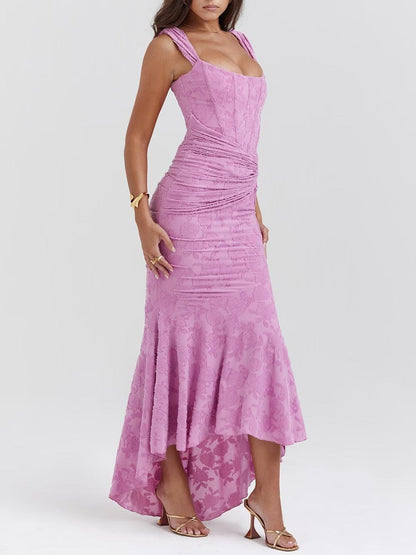 Romantic Floral Sculpted Maxi Dress