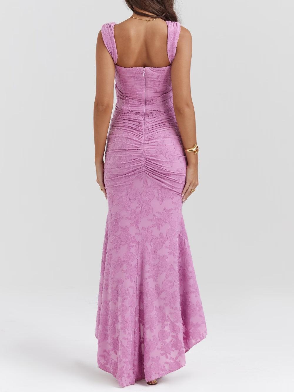 Romantic Floral Sculpted Maxi Dress