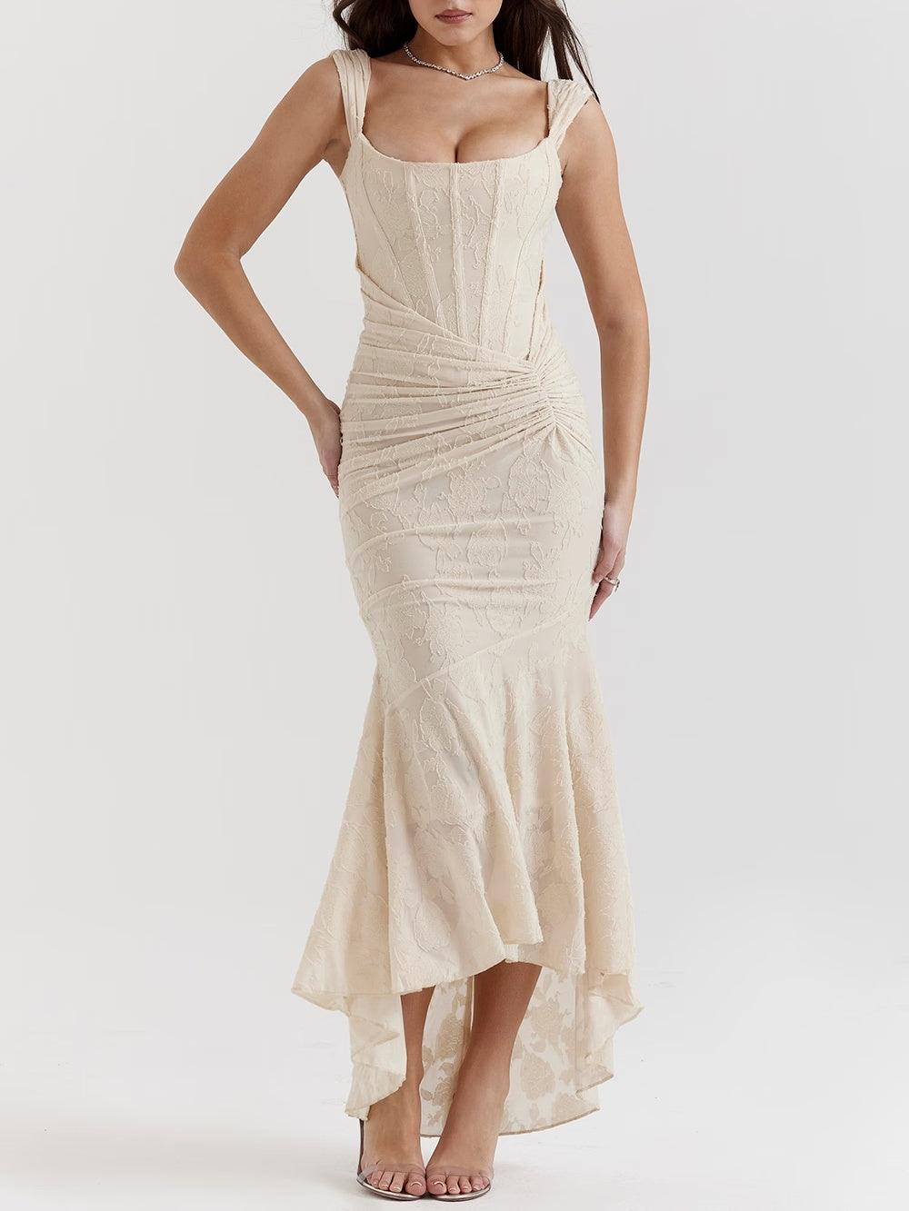 Romantic Floral Sculpted Maxi Dress