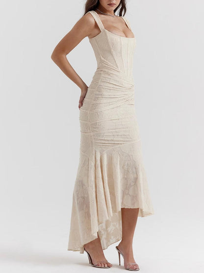 Romantic Floral Sculpted Maxi Dress