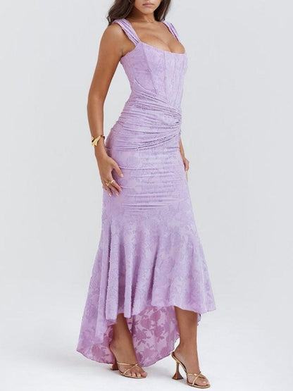 Romantic Floral Sculpted Maxi Dress