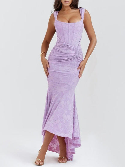 Romantic Floral Sculpted Maxi Dress
