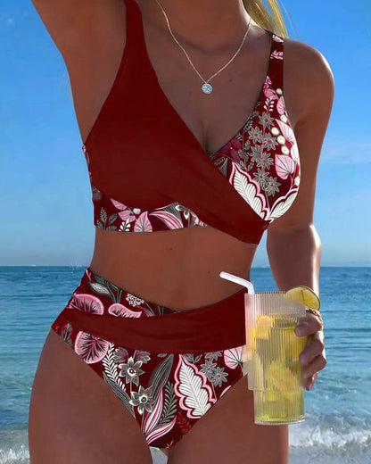 Jardins Two-Tone Floral Bikini