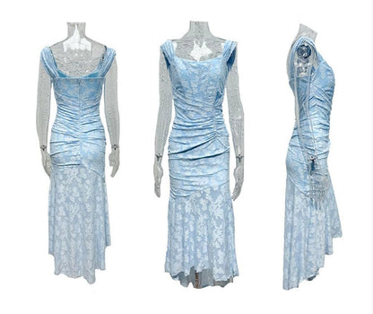 Romantic Floral Sculpted Maxi Dress