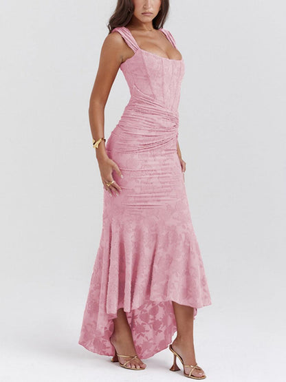 Romantic Floral Sculpted Maxi Dress