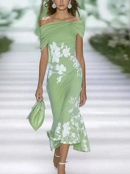 Elegant Floral Layered Midi Dress