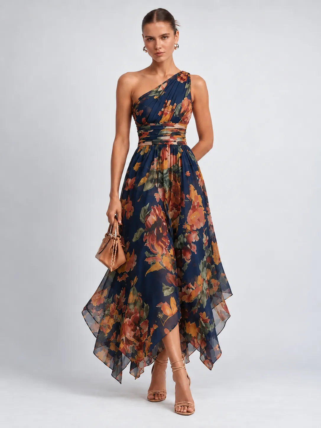 Celeste - One-Shoulder Floral Maxi