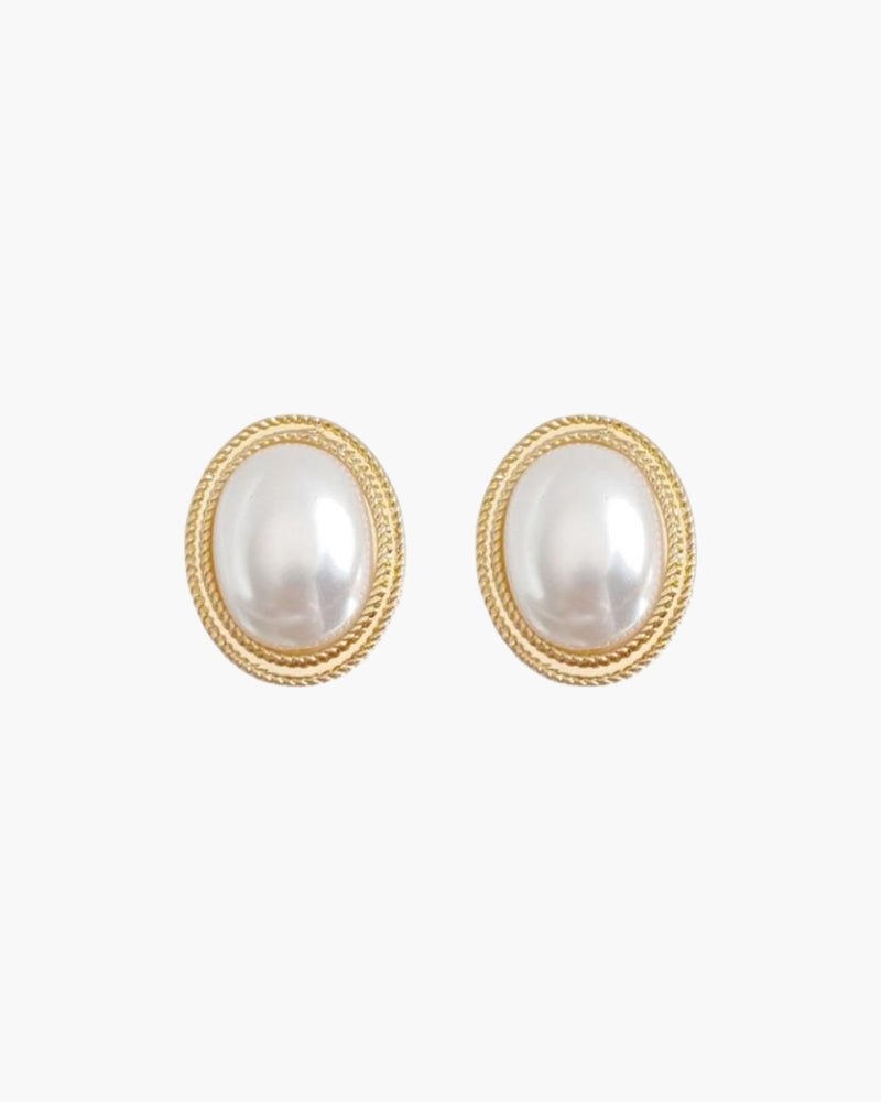 Rosalie Oval Pearl Studs