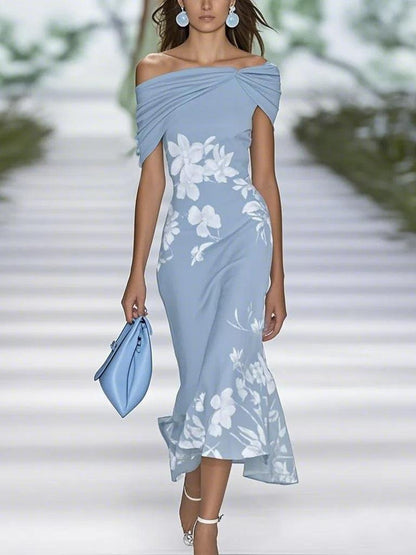 Elegant Floral Layered Midi Dress