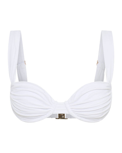 Monaco White Bikini Top
