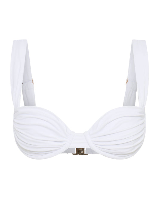 Monaco White Bikini Top